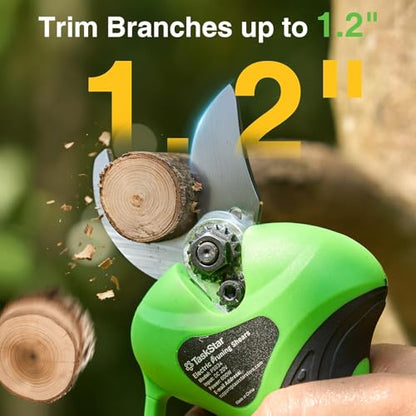 TaskStar 2-in-1 Pole Electric Pruning Shears, 1.2" Cut Cordless Pole Pruner