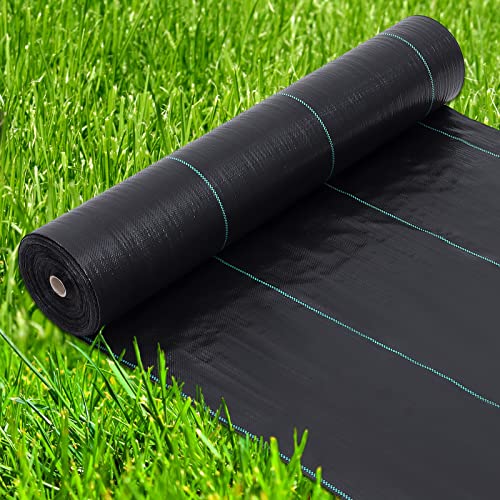 3ft x 300ft Premium Weed Barrier Landscape Fabric, 3.24 oz Heavy Duty, Weed Control Fabric, High Permeability, Good for Flower Bed, Driveway Fabric and Ground Cover - size: 3 * 300ft & 3.2oz