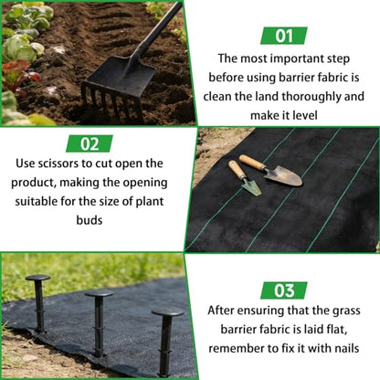 Weed Barrier Fabric Planting Cover - 3 x 150 FT Heavy Duty Landscape Fabric Ground Cover Block for Outdoor Planting - size: 3 x 150 FT