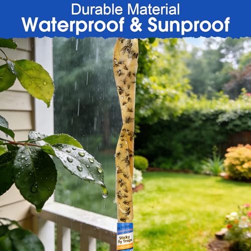 40 Pack Fly Strips Indoor Hanging Fruit Fly Trap Outdoor Sticky - size: 40 pack
