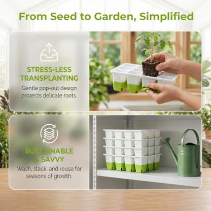 Seed Starter Tray 10 Pack, Reusable Silicone Seedling Kit