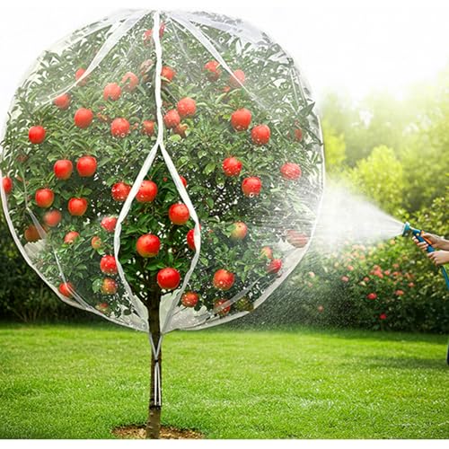 Large Fruit Tree Netting 2 Pack 10x10 FT with Drawstring and Zipper - Easy Install Plant Protection Cover, Reusable Garden Mesh Bag for Blueberry Bushes - Blocks Birds/Insects/Squirrels - size: 10x10 FT