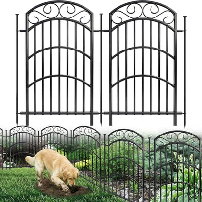 Decorative Garden Fence, 40in H x 18ft L, 8 Panels - size: 8 Panels - 18ft(L) X 40 in(H)