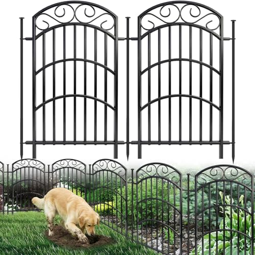 Decorative Garden Fence, 40in H x 18ft L, 8 Panels - size: 8 Panels - 18ft(L) X 40 in(H)