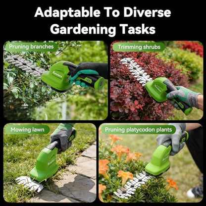 2 in 1 Hedge Trimmer Cordless, 7.2V Electric Bush Trimmer Mini Hedge Shears