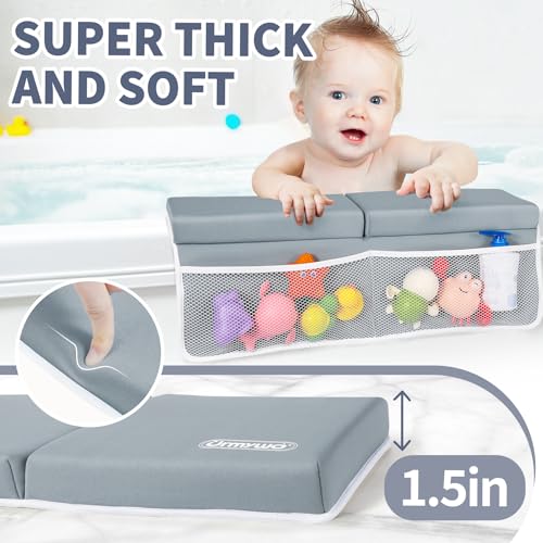 URMYWO Bath Kneeler and Elbow Rest Pad Set, 1.5-Inch Thick Memory Foam Pads - color: Grey