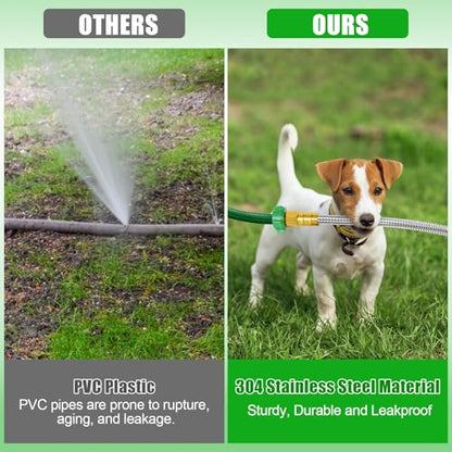 Short Garden Hose with Female to Female Connector, Metal Hose for Hose Reel