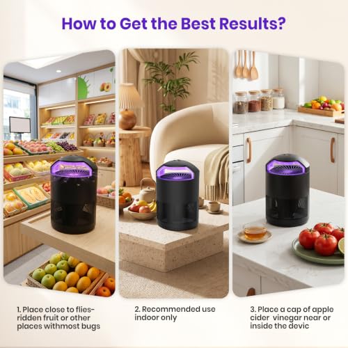 Fruit Fly Traps for Indoors, Flying Insect Trap, Gnats & Mosquito Killer