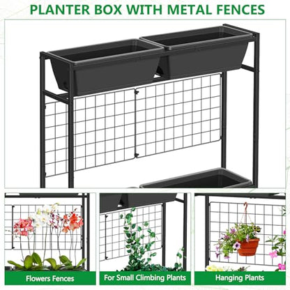 Raised Garden Beds with Legs Vertical Herb Garden Planter Indoor Outdoor - color: Gray