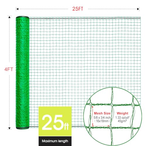 RIFNY Deer Fence, Temporary Fence for Garden Outdoor Yard, 4 x 25 FT - size: 4 x 25 FT