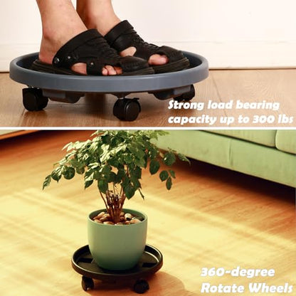 5 Pakcs Large Plant Caddy with Wheels 15.8" Rolling Plant Stands Heavy-duty Plastic Plant Roller Base Pot Movers Plant Saucer on Wheels Indoor Outdoor Plant Dolly with Caster Tray Coaster Black - color: Black