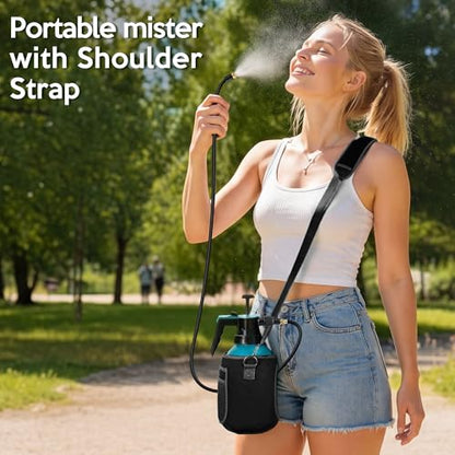 Personal Mister, 2 in 1 Water Spray Bottle with 3.3ft Mist Line, Black, 2L - color: Black, size: 2L