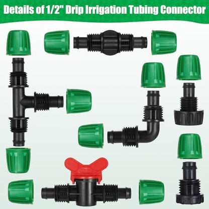 28 Pcs 1/2 Inch Drip Irrigation Fittings Kits,Drip Hose Connector - size: 28 PCS 1/2 Fitting