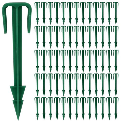 Nuanchu 100 Pcs 4 Inch Landscape Garden Stakes Bulk, Degradable Sod Spikes - size: 4 Inch