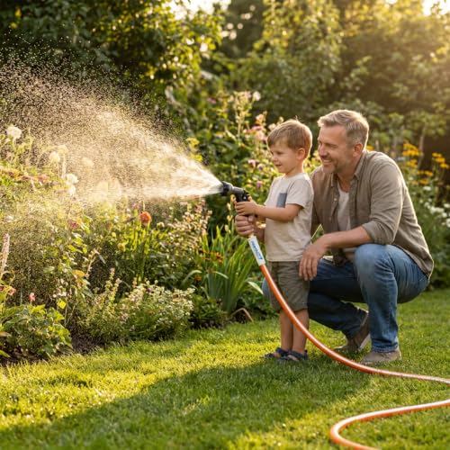 Short Garden Leader Hose - 5/8 Inch Lightweight All-Weather Water Hose - Durable And Flexible, Leakproof Connections, Kink Resistant - Rubber Garden Hose With 3/4" Fittings(2 ft) - size: 2 FT