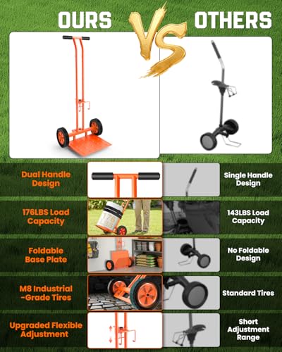 Plant Caddy with Wheels, 176Lbs Heavy Duty Plant Dolly Cart - color: Orange