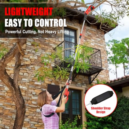 8-Inch Cordless Pole Saw Compatible with Milwaukee M18 18V Battery - color: Dark Red
