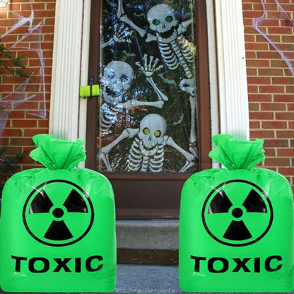Qilery 4 Pcs Large Halloween Lawn Leaf Trash Bags Outdoor,Toxic - style: Toxic