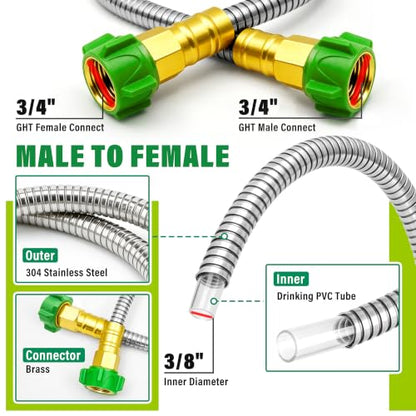 3FT Female to Female Short Garden Hose Adapter, Connecting Hose Reel - size: 3FT