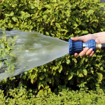 HOSUN Garden Hose Nozzle, Fireman Style Hose Nozzle, Heavy Duty Brass Hose Nozzle, Leak Proof & Best High-Pressure Sprayer for Plants Watering, Car Washing, Pet Washing, etc. (blue) - color: Blue