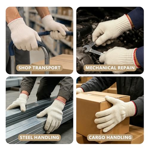 Large String Knit Cotton Work gloves for Men,Gardening