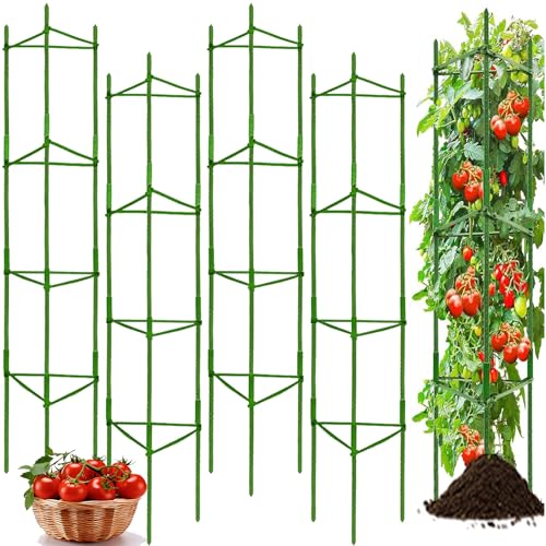 Moirsunt 66Inch Tomato Cage for Garden, 4Pack Plant Support Garden Stakes - size: 4Pack 66 Inch