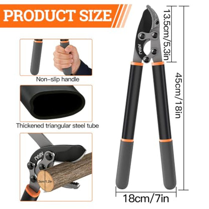 AIRAJ 18” Anvil Loppers for Tree Trimmer, Tree Branch Cutter Garden Tools