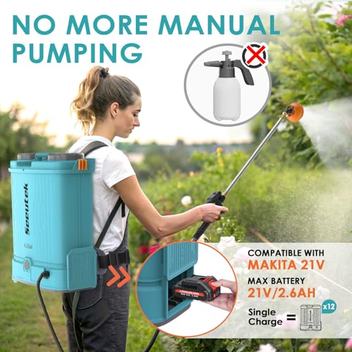 SEEUTEK 4.2 Gallon Battery Powered Backpack Sprayer,Electric Garden Sprayer