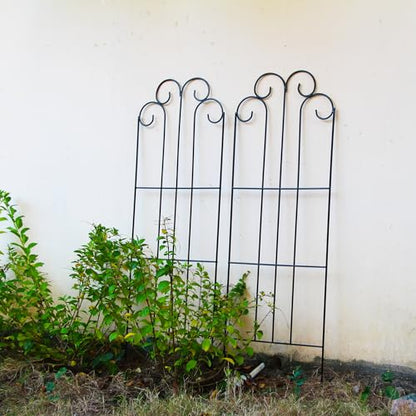 2 Pack Black Iron Garden Trellis 45” x 15.9” for Climbing Plants - color: 45" H-2 pack