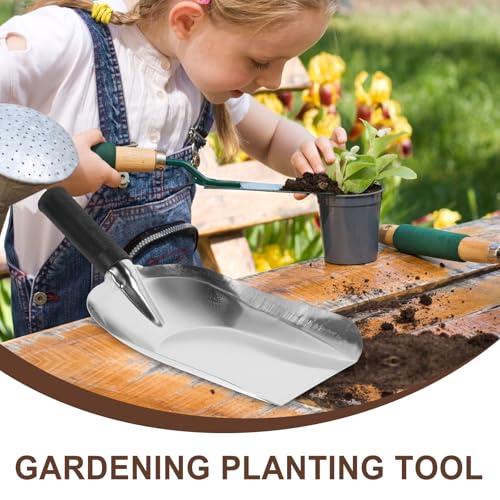 Kisangel Stainless Steel Garden Trowel Square Hand Shovel for Digging Hard Soil Transplanting Loosening Planting Vegetables and Flowers Lightweight Garden Hand Tool 11.61 X 5.11 in