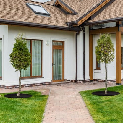 20.5" Non-Woven Tree Mulch Ring 6 Pack, Tree Mulch Used to inhibit Landscape Weed Control Plant Root Protectio - color: Black-6 pack-20.5"