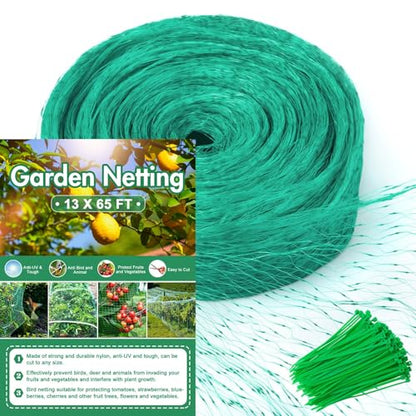 Unves 13 x 65 Ft Fruit Tree Netting, Heavy Duty Bird Netting - color: Green, size: 13 x 65 Ft