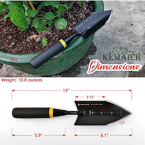 Kemaier Heavy Duty Gardening Hand Trowel - Stainless Steel Tool - style: Tooth Trowel