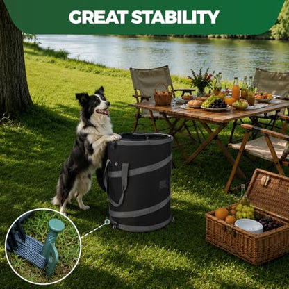 RVGUARD Pop-Up Trash Bin, Black Trash Can - color: BLACK