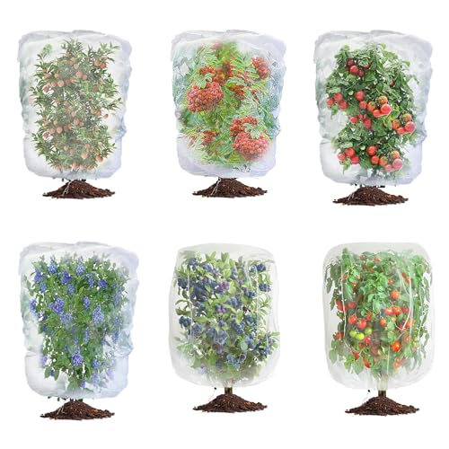 afzdby Garden Mesh Netting with Drawstring,Plants Cover Protection from Anti Birds,Bugs,Cicadas,and Insects-Pest Barrier Bag for Blueberry Bushes,Citrus,Tomatoes,Vegetables,Fruit Tree and Orange - size: 3.94×4.92FT