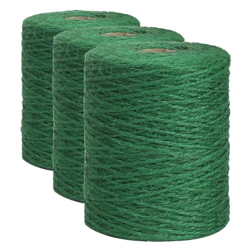 Vivifying Garden Twine, 656 Feet 2mm Green Plant Ties, Strong Jute Twine String for Climbing Plants, Tomatoes, Floristry, Crafts (Pack of 3) - color: Green, size: 656Feet (Pack of 3)