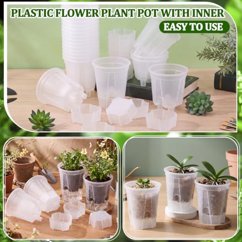 24 Pcs 4.72" Self Watering Pots for Indoor, Clear - color: Clear