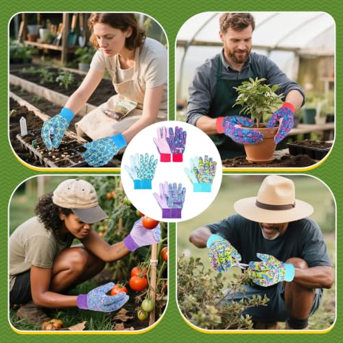 Cute Garden Gloves for Women Gift,Heavy Duty Gardening Gloves - color: 4 Color