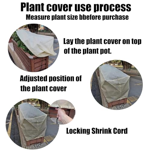 EJW Planter Cover, Plant Covers Freeze Protection,4 Pack 59"*17.7"x15.7" Planter Covers for Winter, Frost Cloths for Outdoor Plants, Raised Bed Covers for Winter. - size: 4PCS-59*17.7*15.7(inch)