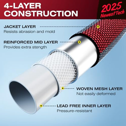 Flexible Lightweight Garden Hose 75 FT - color: Gray/Red, size: 75 FT