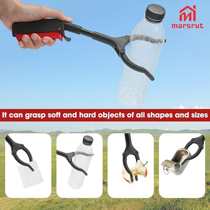 2pcs Short Grabber Reacher Tool, Mini Grabber Tool, 12 Inch Litter Picker Stick, Heavy Duty Small Extension Helping Hands Arm, Nabber Tongs for Elderly Seniors Adult Childrens Reaching Trash Objects