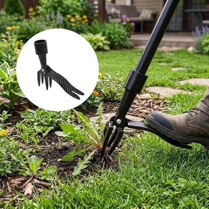 Stand-Up Weed Pulling Tool with 3-Claw Design, Effortless Root Remover for Lawn & Garden, Durable Metal Weeder Head for Dandelions & Crabgrass (Handle Not Included)