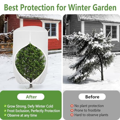 4 Pack Rounded Top Plant Covers Freeze Protection, 47"X72" Winter, White - size: White-47x72in-4PCS