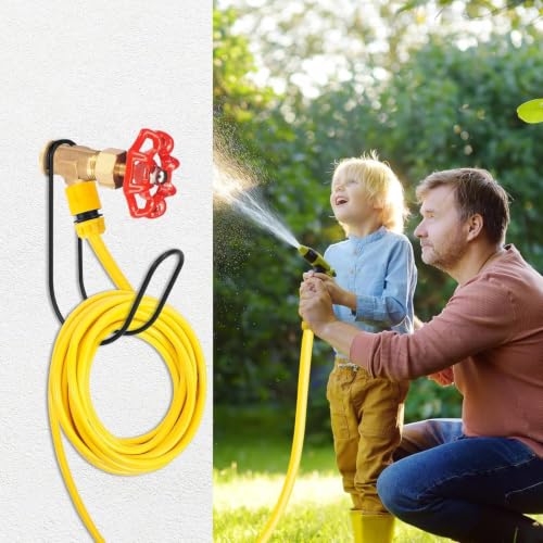 Metal Garden Hose Holder Wall Mounted Water Hose Holder for Outside Yard (1, Matt Black) - color: Mattblack