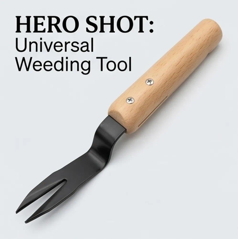 Manual Weeding Tools Set - Short-Handled Root Digger & Soil Loosener, Durable Carbon Steel Portable Weeder for Gardens, Farms, Lawns, Vegetable Plots, Removes Weeds by The Roots