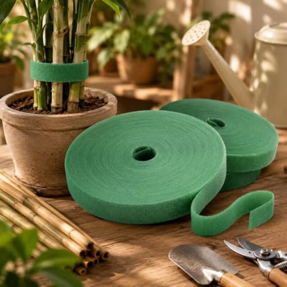 Plant Ties, 20mm 82ft Reusable Hook and Loop Plant Ties, Green Garden Tape for Climbing Plants, Flexible Plant Support Tape
