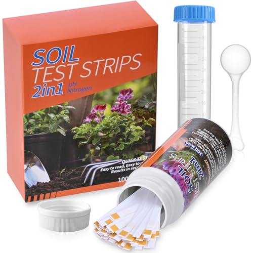 Upgrade pH and Nitrogen Soil pH Tester, 100 Test Strips