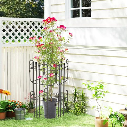 Garden Trellis for Climbing Plants Outdoor, Expandable Heavy-Duty Metal Trellis for Tall Plants, Flowers Vine Ivy, Sturdy Houseplant Pothos Plant Climber Support - size: 8 Pack-16.9in(H)x12.5in(L)