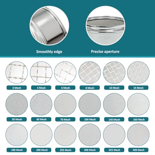 2.36" (6cm) Full 304 Stainless Steel Mini Lab Sieve, 50 Mesh(0.355mm) - size: 50 Mesh(0.355mm)/Ф2.4in(6CM)