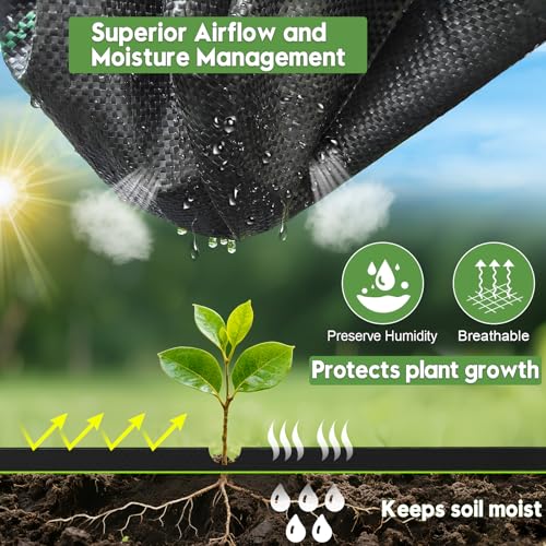 6FTx100FT Weed Barrier Fabric Heavy Duty, Gardening Landscape Fabric Cover Mat, Durable Weed Control Fabric for Garden Bed Cover, Landscaping, Commercial Driveway, Underlayment Use (6x100FT-3.2OZ) - style: 6x100FT-3.2OZ